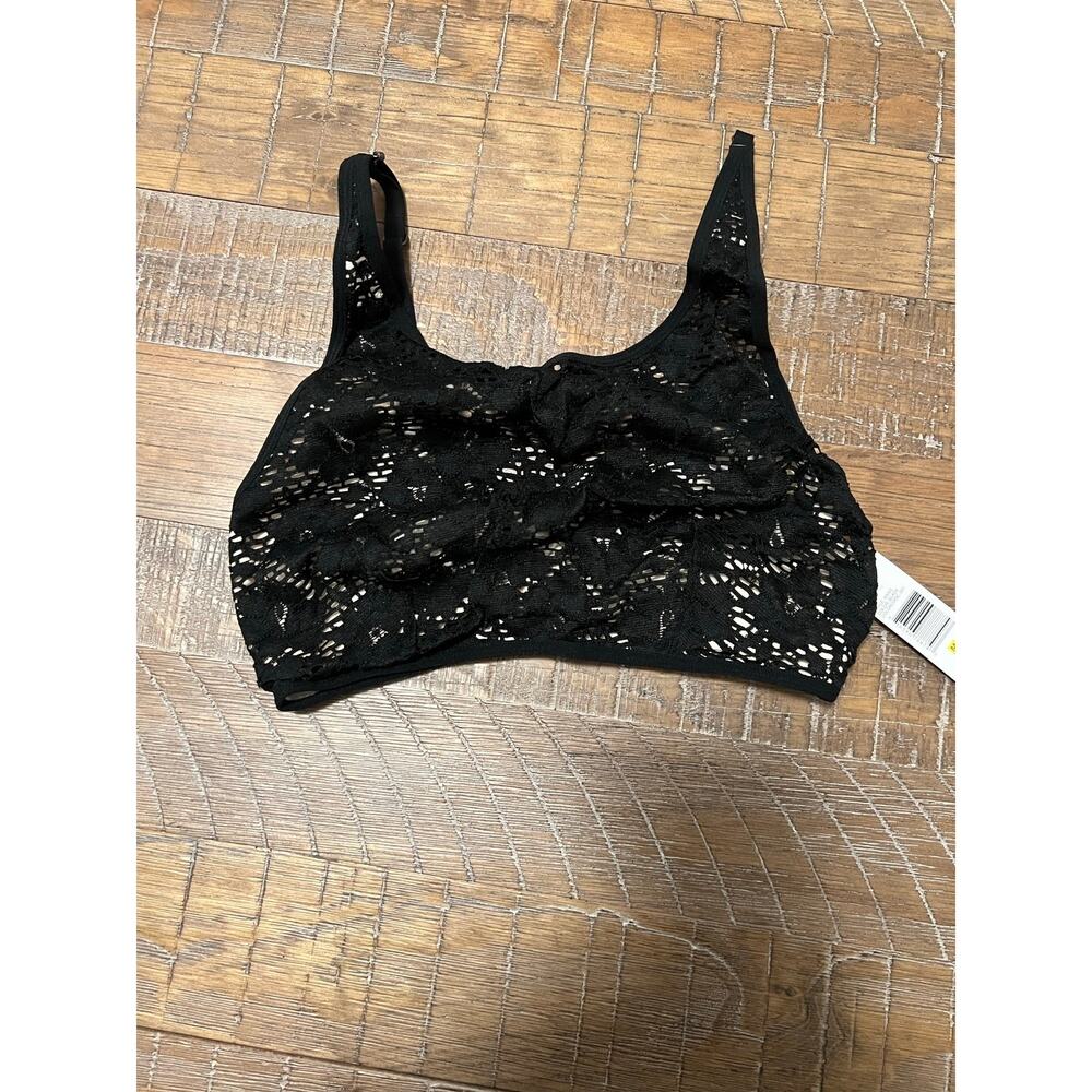 Kensie Black Wireless Lace Bra Size Medium NWT Racerback Casual Festival